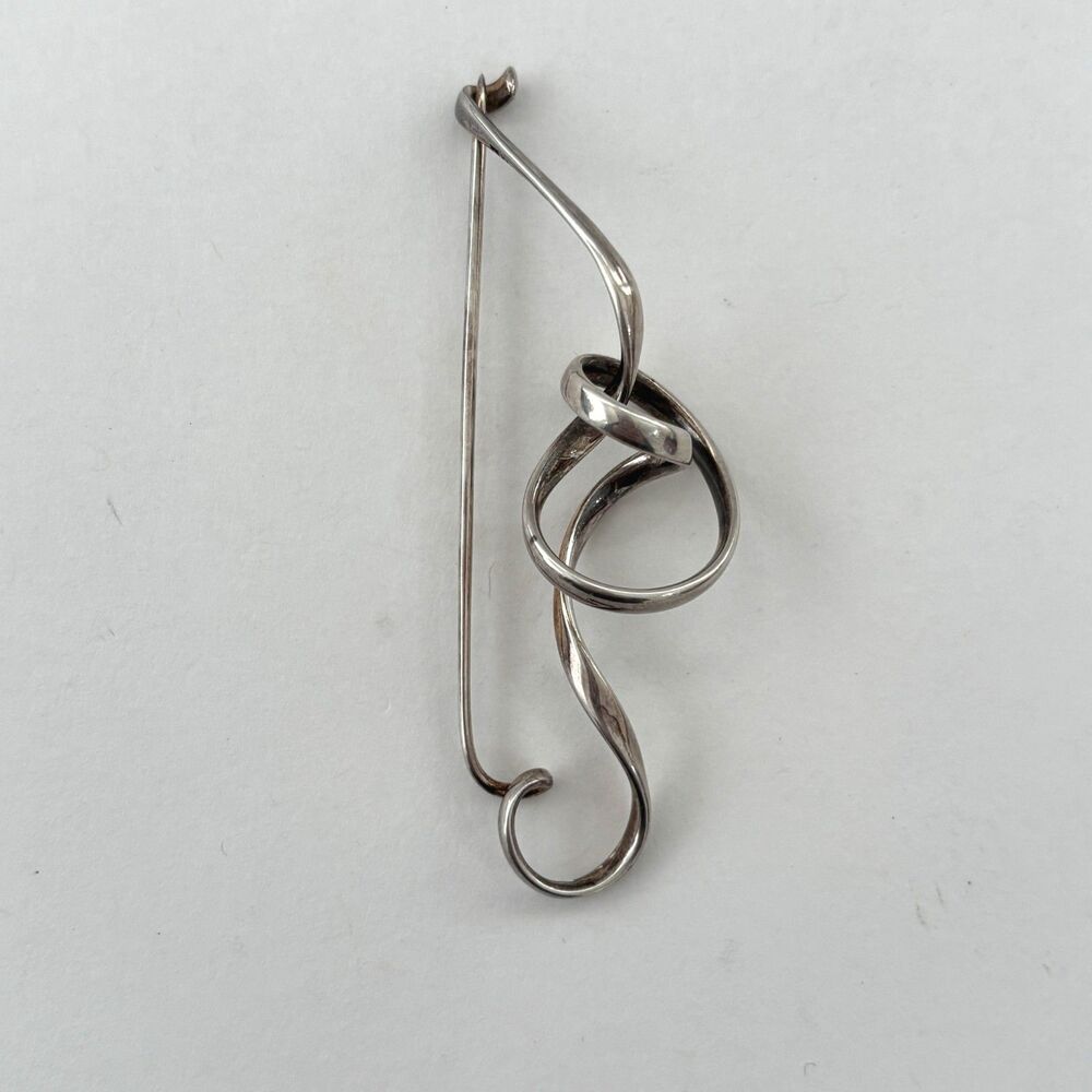 Georg Jensen Sterling Silver 925 Torun Forget Me Knot Brooch Pin 384 Minimalist